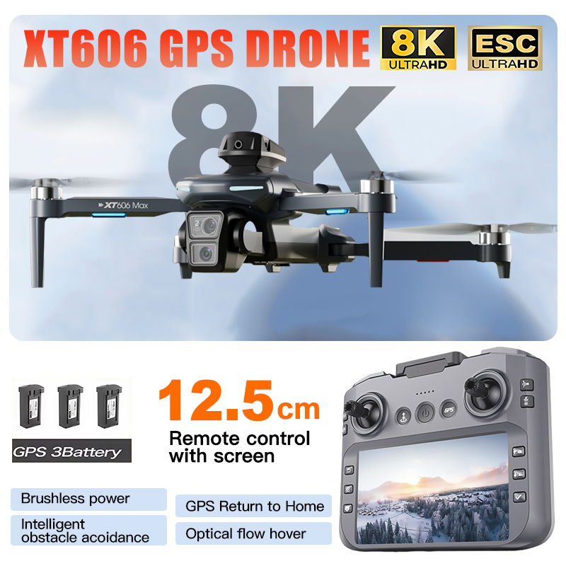XT606 MAX 3 battery Drone 4k 8 - Drone Camera Thermal のレビューと価格