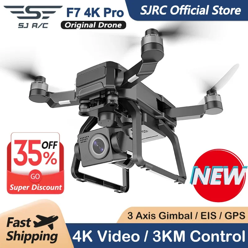 SJRC F7 4K PRO Camera Drone GP - Drone Camera Professional のレビューと価格