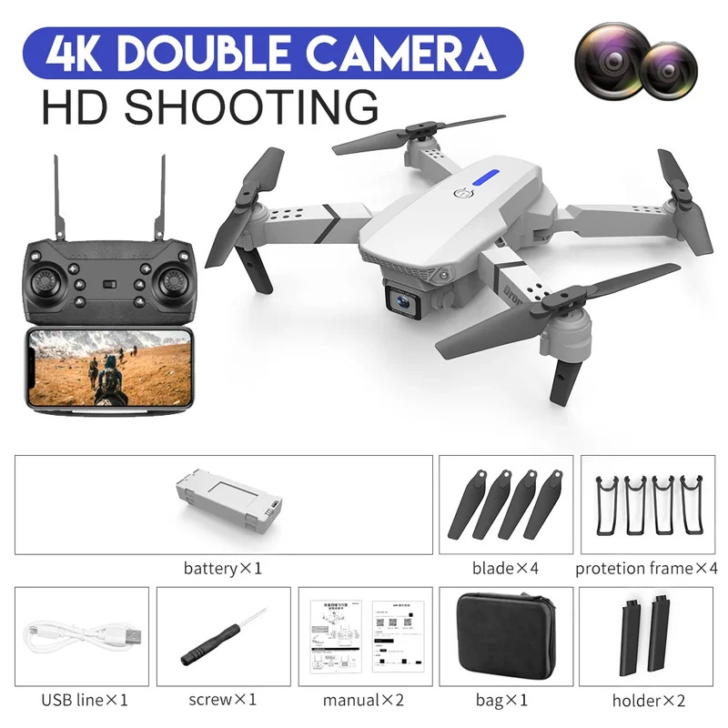 E88 ProIntelligent Folding Dro - Drone Camera Hd のレビューと価格