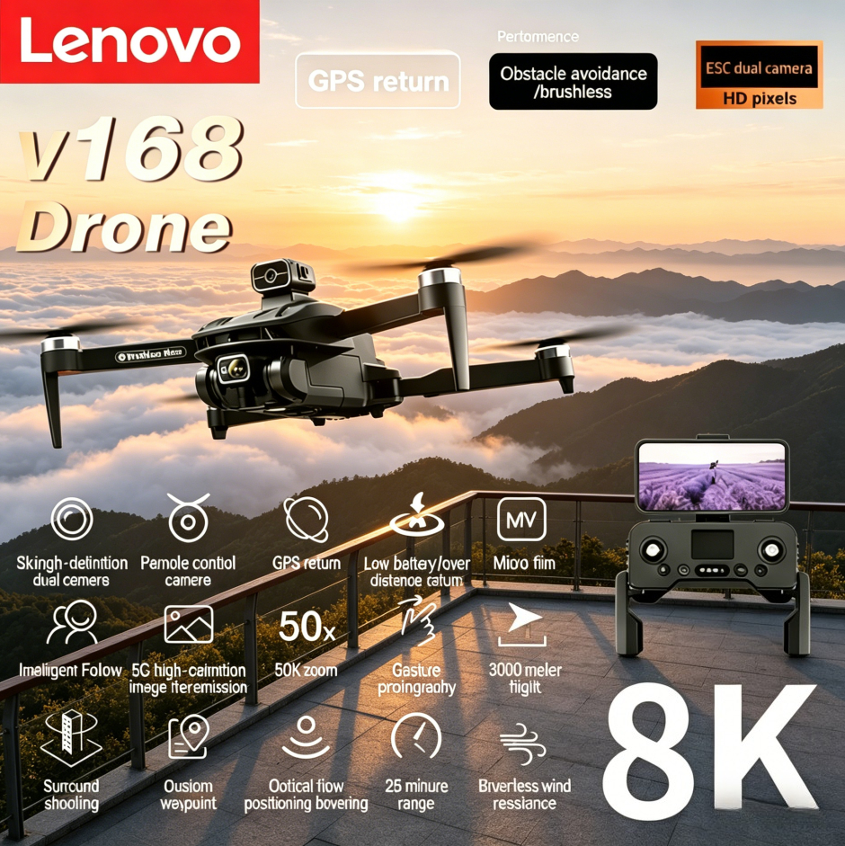 Lenovo V168 GPS 8K Drone Profe - Drone Camera Wide Angle のレビューと価格