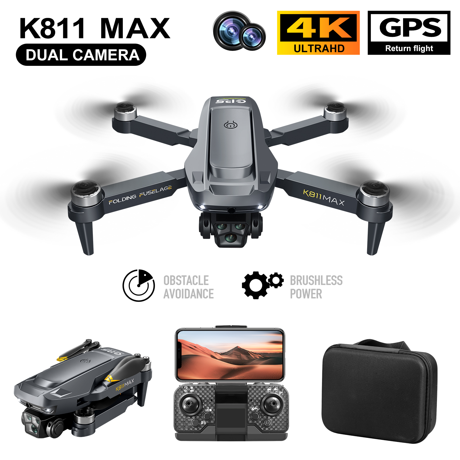 K811MAX Brushless Drone 4K HD  - Drone Camera 4K のレビューと価格